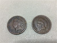 Set of 2 1897 Indian head pennies
