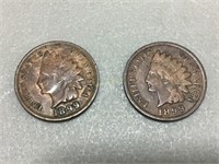 Lot of 2 1899 Indian head pennies