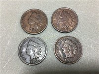 4 total 1901 Indian pennies