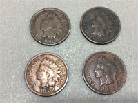 4 - 1902 Indian pennies