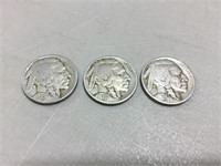2 1935 and 1 1935 D Buffalo Nickels
