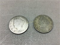 Two Liberty nickels