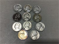11 Jefferson nickels
