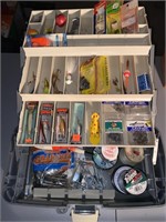 Plano Grey Fishing Tackle Box with Lures Line