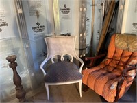 Vintage Two Chairs, Pedestal aRound Glass &
