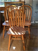 Three Wood Dining Chairs