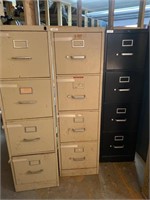 Three Office Metal Filing Cabinets