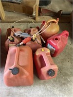 Gas Cans & Siphon Hoses  6 cans