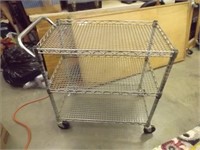 Stainless Steel Rolling 3 Tiered Cart - Like New