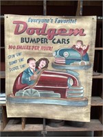 Original Dodgem Bumper Car Carnival Canvas Banner