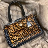 Cole Haan leopard cowhide w/wine interior