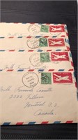 US Stamps, 1949 Vintage Correspondence, French