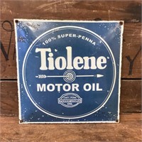Tiolene Motor Oil Curved Enamel Sign