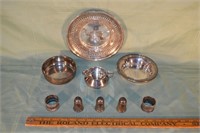 Sterling silver lot: 3 bowls, sugar, 3 casters 2 n