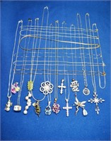 Collection of costume jewelry necklaces & pendants