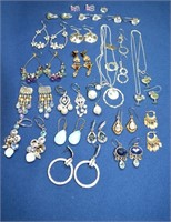 Collection of costume jewelry mostly marked 925, n
