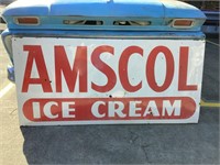 Original Amscol Ice Cream Enamel Sign