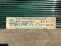 Original Peters Ice Cream Heavy Tin Sign