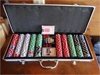 Poker Chips, cards, etc. in carry case