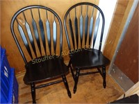 2 Black Wood Chairs