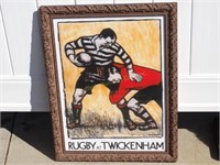 Framed Rugby Wall Hanging 21"x 27"