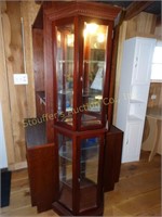 Curio Lighted Cabinet w/4 glass shelves 11"d x