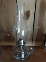 Finger tip glass oil lamp 12"T