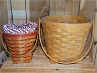 2 Longaberger Baskets, 1 liner, 1 protector