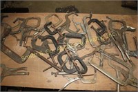 SEVERAL C-CLAMPS, VISE CLAMPS
