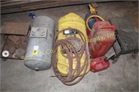 SPRAY TANK, GAS CANS, ROLLING SEATS, MISC.