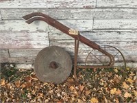 Garden plow and grinding wheel