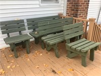 4 wooden bench’s,    See disc.
