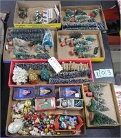 8 Boxes of Vintage Christmas Items, Trees,