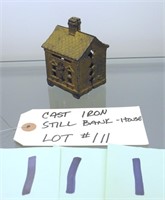 Cast Iron Still Bank - Small House
