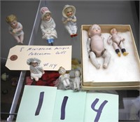 8 Miniature Antique Porcelain Dolls