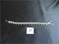 Chain Style Bracelet; Marked 18kt. & .925-see
