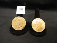 Gold-Layered Eisenhower Dollars; 1-1972