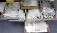 8 Boxes of Old Linens