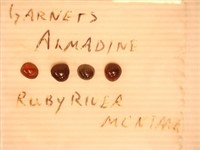 Almandine Garnets; Ruby River-Montana;