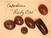 Cabochon "Ruby Ore"; (6) pieces; 11.9 grams;