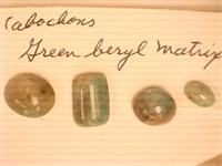 Cabochons; Green Beryl Matrix; (4); 3.1 grams;