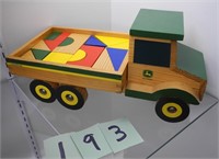 John Deere Wood Toy Truck w/Blocks