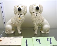 2 Early Staffordshire Dogs - Approx 6 1/4" Tall