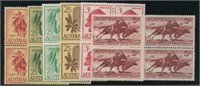 AUSTRALIA #326//331 BLOCKS OF 4 MINT VF NH