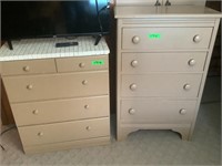 4 drawer dresser & 5 drawer dresser ,painted