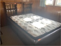 Full size water bed frame w/ regular mattress and
