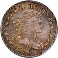 $1 1796 LARGE DATE, SMALL LETTERS. PCGS  XF40