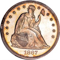 $1 1867 PCGS PR64 CAM