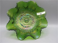 Nwood bright green Sunflower footed bowl.