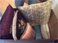 Box lot of misc pillows
